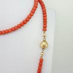 Halsketting - 14 karaat Geel goud Bloedkoraal, Sieraden, Tassen en Uiterlijk, Kettingen, Nieuw