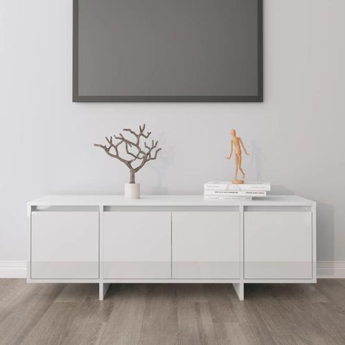 vidaXL Tv-meubel 120x30x40,5 cm bewerkt hout hoogglans wit, Huis en Inrichting, Kasten | Televisiemeubels, 25 tot 50 cm, Nieuw