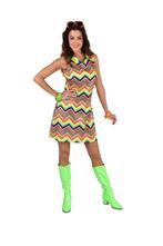 Neon Jurk Dames Multicolors Zigzag, Ophalen of Verzenden, Nieuw