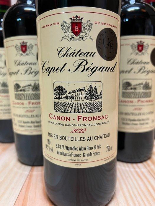 2022 Chateau Capet-Bégaud - Canon-Fronsac - 6 Flessen (0.75, Verzamelen, Wijnen