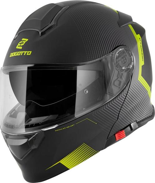 Bogotto H271 Wayke Zwart Geel Systeemhelm, Motoren, Kleding | Motorhelmen, Systeemhelm, Heren, XXL, Nieuw met kaartje, Overige merken