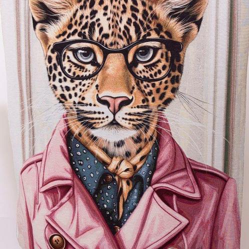 Arazzo Leopardo Dandy – Moderne Pop Art - Gobelin -, Antiek en Kunst, Antiek | Kleden en Textiel