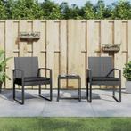 vidaXL 3-delige Tuinset met kussens polypropeen rattan, Verzenden, Nieuw, 3 zitplaatsen, Tuinset