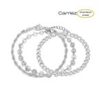 Armbanden set van 3 goud of zilver - stainless steel, Sieraden, Tassen en Uiterlijk, Armbanden, Verzenden, Nieuw, Zilver