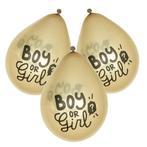 Gender Reveal Ballonnen Boy or Girl Goud (6st), Nieuw, Ophalen of Verzenden