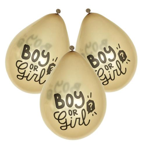 Gender Reveal Ballonnen Boy or Girl Goud (6st), Hobby en Vrije tijd, Feestartikelen, Nieuw, Ophalen of Verzenden