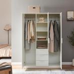 Kledingkast Eiselfing 176x120x52 cm met 4 vakken en 3 lades, Huis en Inrichting, Kasten | Kledingkasten, Verzenden, Nieuw