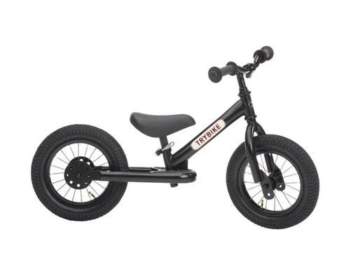 Trybike Steel Black 2 wieler zwart zadel en handvatten, Kinderen en Baby's, Speelgoed | Buiten | Voertuigen en Loopfietsen, Nieuw