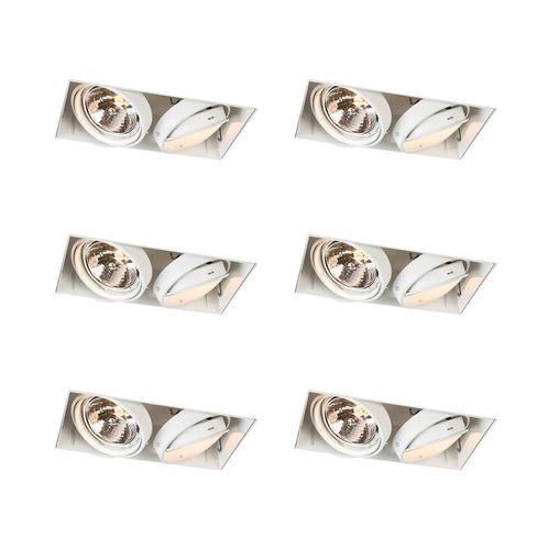 Set van 6 Inbouwspot wit draai- en kantelbaar AR111 Trimless, Huis en Inrichting, Lampen | Spots, Nieuw, Overige materialen