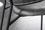 Design stoel VOGUE grijs fluweel zwart metalen poten - 43151, Nieuw, Ophalen of Verzenden