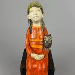 Ida - The girl with owl - hand made, Antiek en Kunst