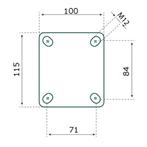 Tarsus Zwaarlast bokwiel - 200 mm - 400 kg - PU loopvlak..., Doe-het-zelf en Verbouw, Zwenkwielen, Ophalen of Verzenden, Nieuw