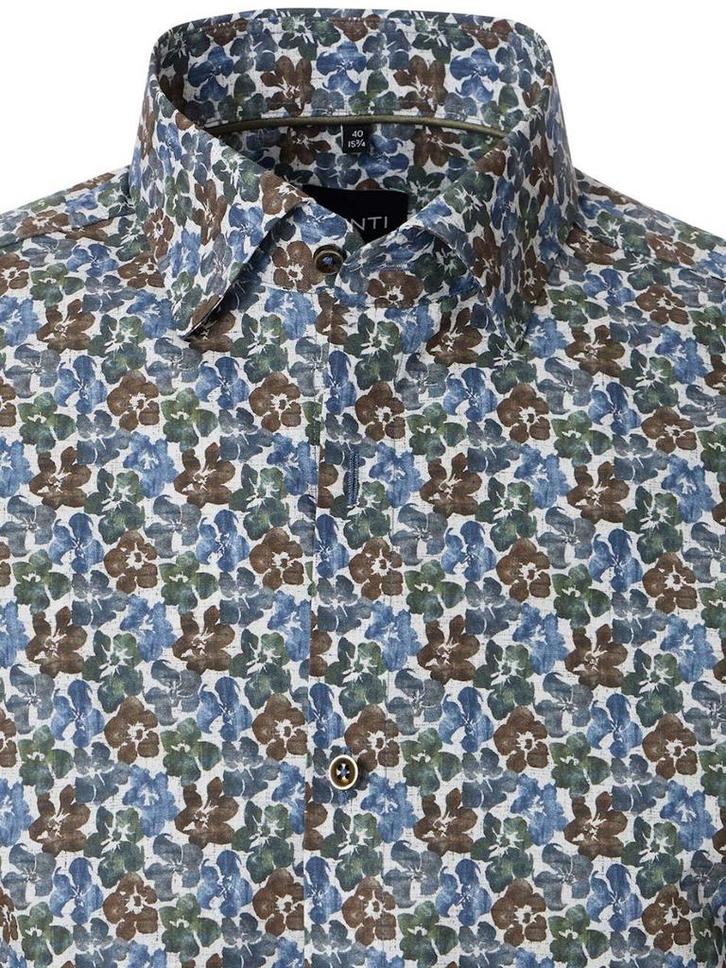 Blauw Gebloemd Venti Overhemd Kent Boord Modern Fit, Kleding | Heren, Overhemden, Blauw, Nieuw, Verzenden