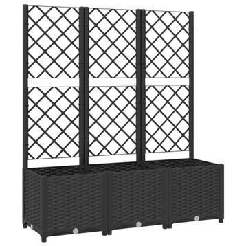 Plantenbak met Latwerk Zwart - Stevig & Weerbestendig! Re... beschikbaar voor biedingen