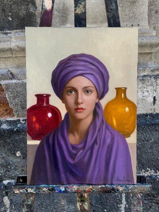 Antonio Sciacca (1957) - Allegoria dellequilibrio, Antiek en Kunst, Kunst | Schilderijen | Klassiek