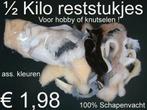 Schapenvacht ½ Kilo RESTSTUKKEN voor hobby of knutselen 1,98, Hobby en Vrije tijd, Knutselen, Ophalen of Verzenden, Nieuw, Materiaal