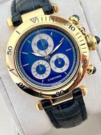 Cartier - Pasha Chronograph Blue 18K Gold - 1353 1 - Unisex, Sieraden, Tassen en Uiterlijk, Horloges | Heren, Nieuw