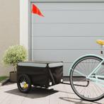 vidaXL Fietstrailer 30 kg ijzer zwart en grijs, Fietsen en Brommers, Verzenden, Nieuw