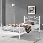 Metalen bedframe twijfelaar incl. bedbodem 120x200 cm wit