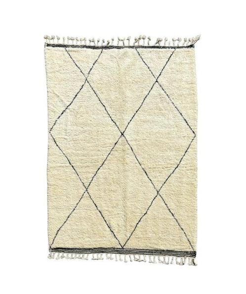 Handgemaakt Marokkaans Beni Ourain wollen tapijt 200x310 cm, Antiek en Kunst, Curiosa en Brocante