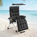 Ligstoel Cloud II met zonnekap, opvouwbaar - zwart, Set van, Verzenden, Nieuw