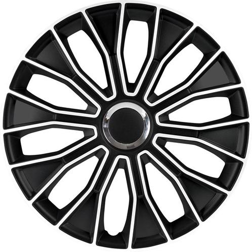 4-Delige Wieldoppenset Voltec Pro 16-inch zwart/wit, Auto diversen, Wieldoppen, Nieuw, Verzenden