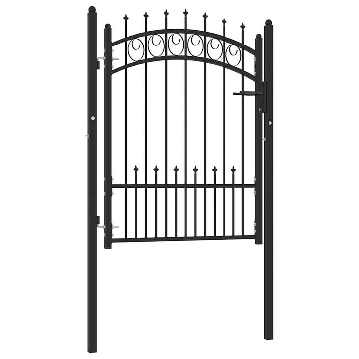 vidaXL Hekpoort Emmen met stalen pinnen 104x109,5 cm zwart, Tuin en Terras, Tuinpoorten, Nieuw, Verzenden