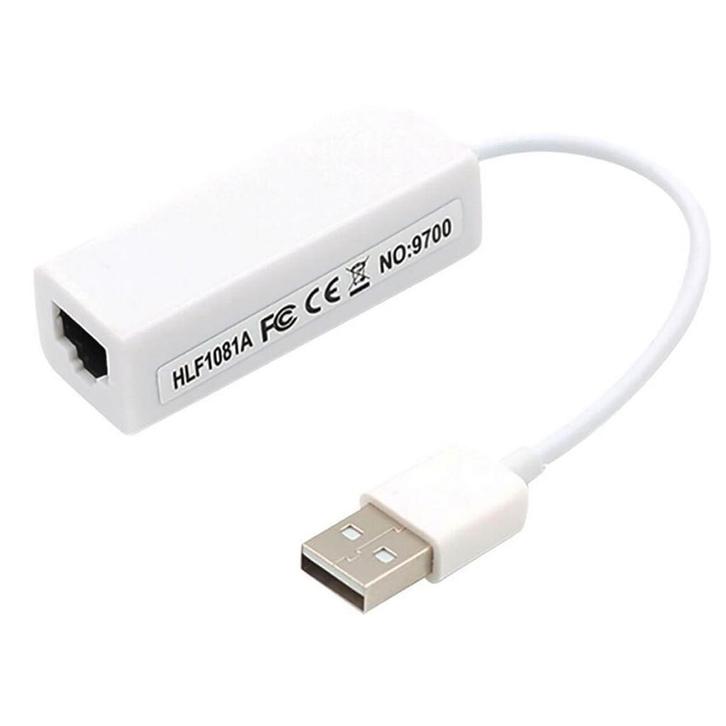 Ethernet Adapter - USB A naar Ethernet - RJ45 - USB 2.0 -, Computers en Software, Pc- en Netwerkkabels, Nieuw, Verzenden