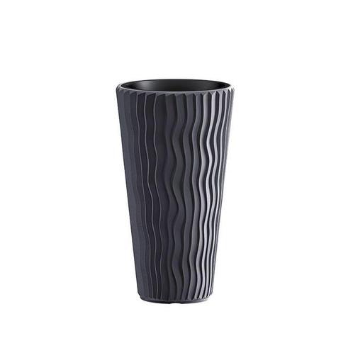 Hoge bloempot voor binnen & buiten antraciet 39 cm x 70 cm, Tuin en Terras, Bloempotten, 70 cm of meer, 25 tot 40 cm, Rond, Nieuw