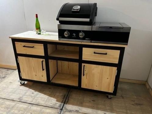 Buitenkeuken Woody + Grandhall G2 BBQ en zijbrander - 190 x, Tuin en Terras, Buitenkeukens, Nieuw, Ophalen of Verzenden