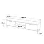 [en.casa] TV-meubel Lempäälä 39x160x35 cm eiken en zwart, Huis en Inrichting, Kasten | Televisiemeubels, Verzenden, Nieuw