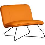Oranje leren design stoel zonder armleuning - Loveseat -, Huis en Inrichting, Fauteuils, Nieuw, Ophalen of Verzenden, 75 tot 100 cm