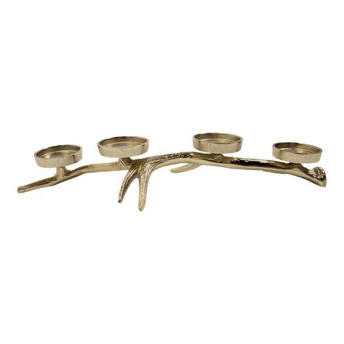 Theelicht Standaard gewei 4 goud 8x43x19cm, Huis en Inrichting, Woonaccessoires | Overige, Verzenden