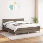 vidaXL Boxspring met matras stof taupe 180x200 cm, Eenpersoons, Verzenden, Nieuw, 80 cm