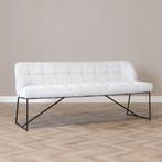 40% Korting: Scandinavische eetkamerbank Jelle off white 185, Huis en Inrichting, Stoelen, Ophalen, Wit, Zo goed als nieuw, Stof