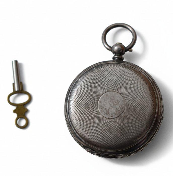 Antique Silver Key-Wind Pocket Watch with Winding Key -, Sieraden, Tassen en Uiterlijk, Horloges | Heren