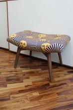 Poef - Voetenbank met vintage Fornasetti-stof - Hout,