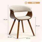 TRUUSK Eetkamerstoel Keukenstoel Met Rugleuning, Linnenlook,, Huis en Inrichting, Stoelen, Verzenden, Nieuw