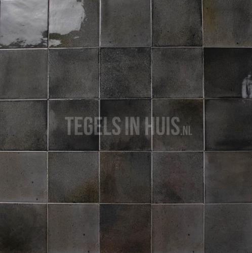 Wandtegel hanoi zwart 10x10 wandtegel tegeloutlet tegels, Doe-het-zelf en Verbouw, Tegels, Wandtegels, Nieuw, 10 m² of meer, Keramiek