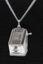 Zilveren Gokkast ketting hanger, Verzenden, Nieuw