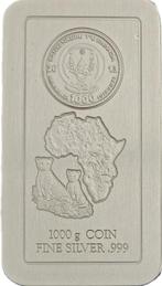 Rwanda Cheetah 2013 - 1 Kg muntbaar (zilver), Verzenden, Overige landen, Losse munt, Zilver