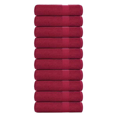 vidaXL Badhanddoeken 10 st 100x150cm 360 g/m² 100% katoen, Huis en Inrichting, Badkamer | Badtextiel en Accessoires, Rood, Nieuw