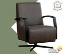 Leren draaifauteuil Mood - Rancho Steel (grijs) - Stervoet, Huis en Inrichting, Fauteuils, Nieuw, Ophalen of Verzenden, 50 tot 75 cm