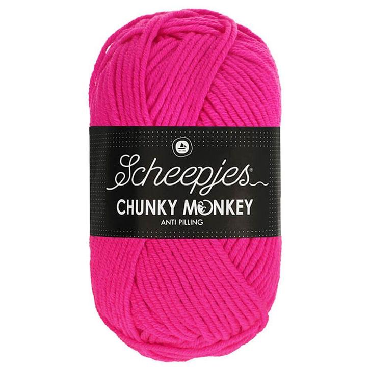 Scheepjes Chunky Monkey - 1257 hot pink - Acryl Garen, Hobby en Vrije tijd, Breien en Haken, Ophalen of Verzenden