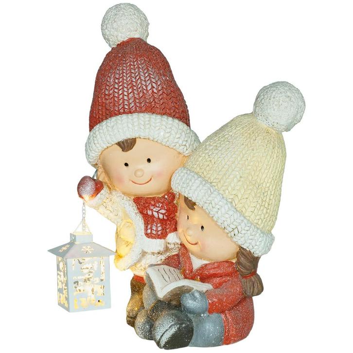 TRUUSK Kerstkabouter met LED-licht - 45 cm - Boek en lantaar, Diversen, Kerst, Nieuw, Verzenden