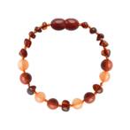 Barnsteen volwassenen armband - cognac - aventurine -jaspis, Nieuw