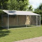 vidaXL Hondenhok met dak en deur 4x2x2 m gegalvaniseerd, Dieren en Toebehoren, Honden-accessoires, Verzenden, Nieuw