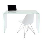 *WOONWINKEL* Kare Design Clear Club Bureau Van Gebogen Glas, Huis en Inrichting, Bureaus, Verzenden, Nieuw