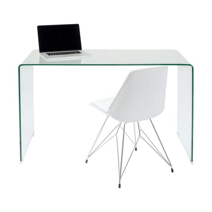 *WOONWINKEL* Kare Design Clear Club Bureau Van Gebogen Glas, Huis en Inrichting, Bureaus, Nieuw, Verzenden
