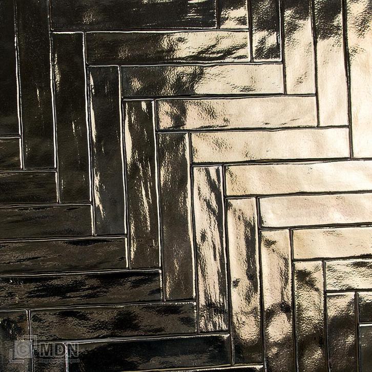 Gouden handvorm tegels 5x25 cm langwerpig, Doe-het-zelf en Verbouw, Tegels, Nieuw, Verzenden